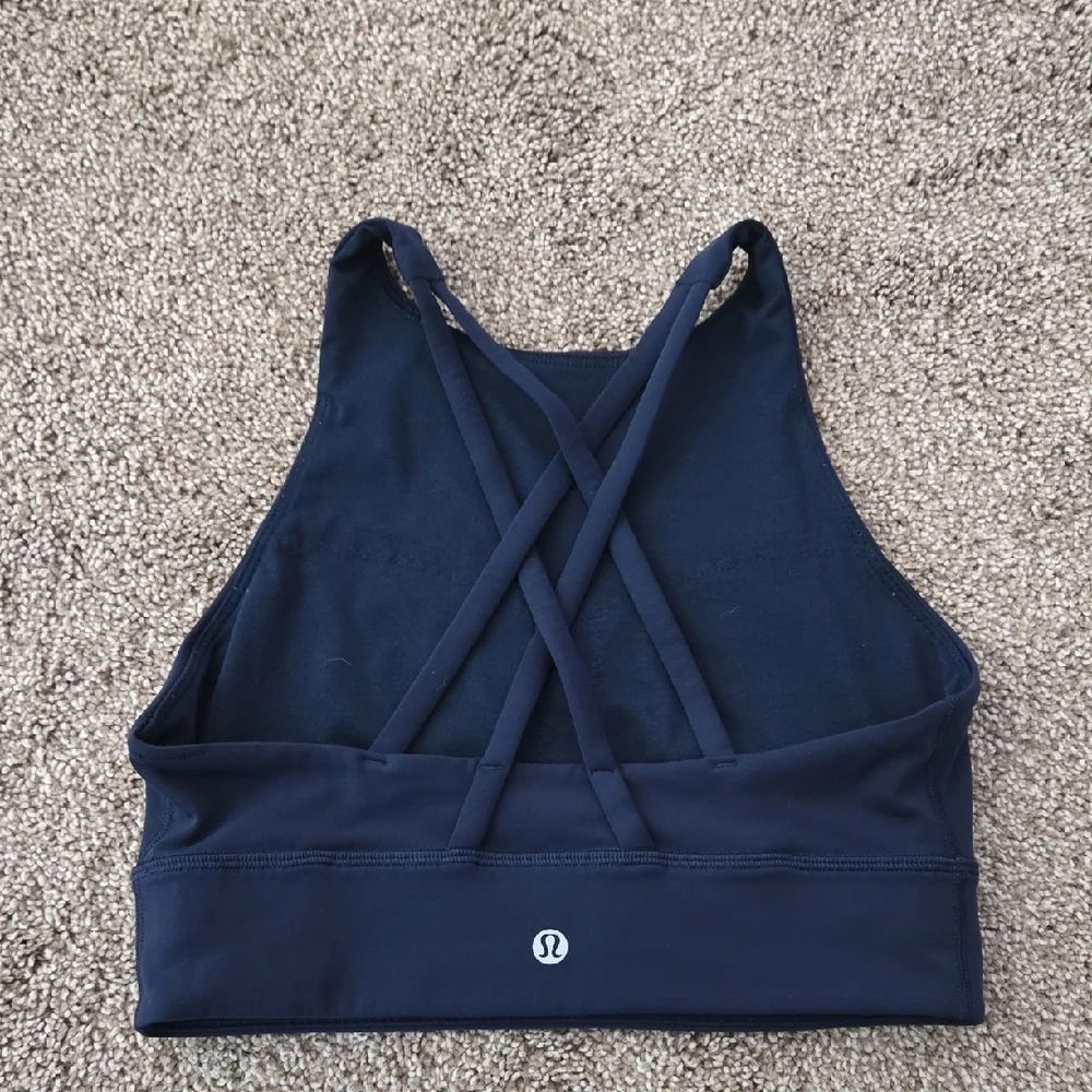 Lululemon Sports Bra Navy Blue Women's High Neck Size 6